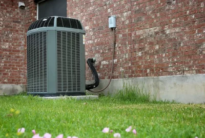 Modern AC heater unit outdoors